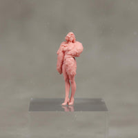 Miniature Woman Figure Highly Detailed Cloaked Female Mini Figure Collectible