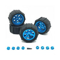 4 Pieces 1:12 1:14 1:16 1:18 Sand Racer Paddle Wheel Set High Grip Aluminum Unpaved-Surface Wheels for Beach