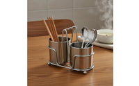 Stainless Steel Utensil Holder Rust Proof Tableware Holder Stand Long-Lasting