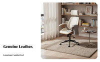 Highrear managerial Armchair Genuine Leather Computer Chair Italian aesthetic Padded Armrests for managerials, Professionals