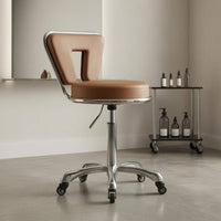 Height Adjustable Salon Chair Central Cutout Swivel Salon Chair Caster Wheels for Hair Stylists