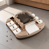 Brain-Teaser Feeder Tray Sliding Covers Pet Feeding Tray Square Shape for Dogs