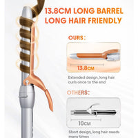 9mm Curling Iron for Small Curls, Wool Curl Thin Barrel, Salon Use, Dual Voltage Adjustable Temperature, European Plug