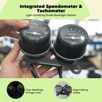 Motorcycle Speedometer Odometer Tachometer Universal Gauge