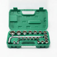 Socket Wrench Set Chrome-Finished Socket Set with Case Mirror-Polished Mechanics Tool Kit for Home Improvement Hobbyists, Homeowners, Garage