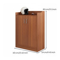Entryway Footwear Storage Unit Large Capacity Standing Shoe Rack with Doors Space Saving Cabinet Wooden Organizer Adjustable Shelves Suitable for Homeowners Families Foyer Hallway