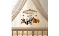 Nursery Mobile with Crocheted Animals Calming Hanging Crib Mobile Lightweight Cute for Babies