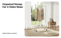 Mobile Clothes Rack with Storage Baskets Nordic design for Laundry Room, Students