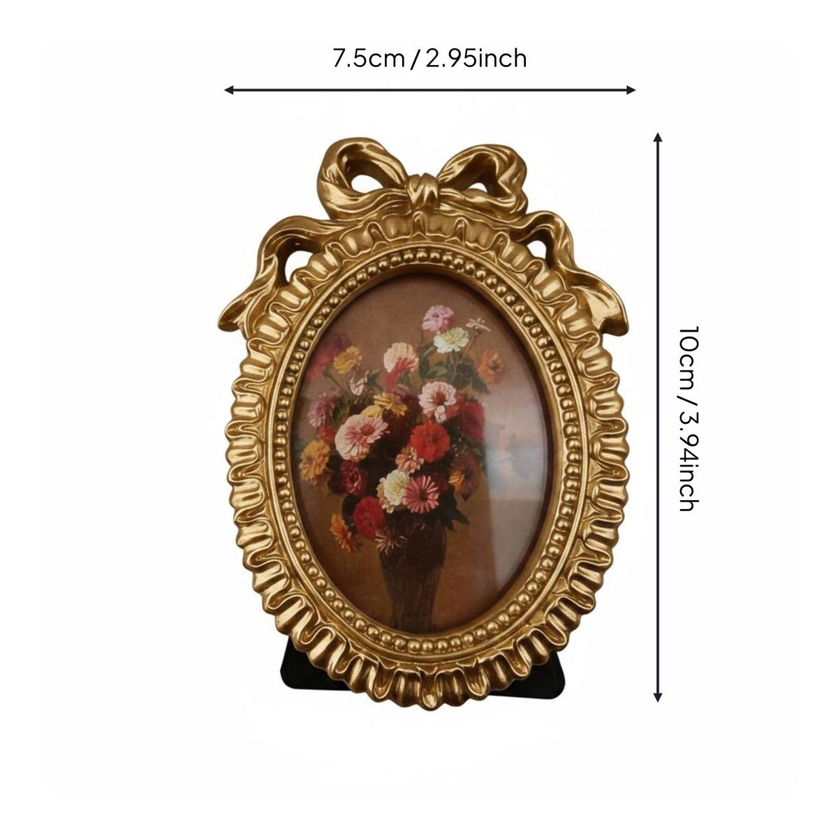Ornate Photo Frame Resin Craftsmanship Vintage Bow Frame Gift Idea for Bedroom