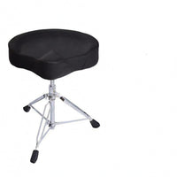 Tripod Base Height Adjustable Drum Throne Chrome Metal Height-Adjustable Drum Stool Rubber Foot Caps Performance Gear Locking Hardware for Drummers, Percussionists
