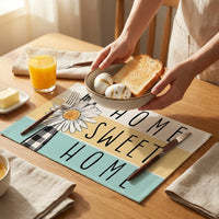 Easter Bunny Placemat Festive Bright Color Dining Mat for Home, Party, Kitchen, Restaurant
