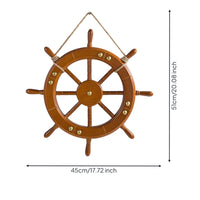 Nautical Wheel Wall Decor Vintage Design Wooden Ship Wheel Rustic Wood Finish Wooden Steering Ornament for Cafe