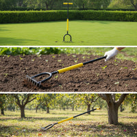 Stand-up Manual Lawn Aerator Heavy Duty Lawn Aerator Ergonomic Manual Soil Loosening Tool Hand-Push for Gardeners, Homeowners, Garden Maintenance, Orchard