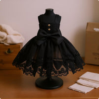 OB11 Doll Dress Bow Waist Sleeveless Doll Dress Decorative Buttons 1/12 BJD Outfit