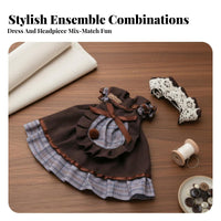 1/6 Scale Doll Clothes Includes Headpiece BJD Doll Outfit Layered Design BJD Clothing Set