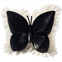Fluttering Shape Pillow with Lace Padded Butterfly Pillow Cute with Lace Trim for Sofa