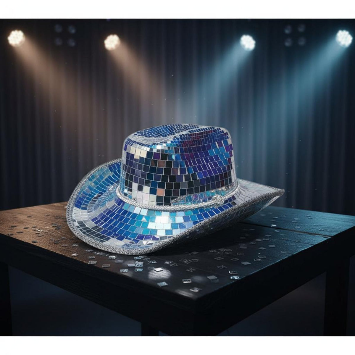 Mirror Ball Cowboy Hat Reflective Disco Cowboy Hat Festival Design