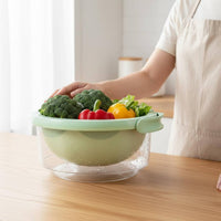 Double Layer Drain Basket Versatile 2 in 1 Colander and Bowl Set Large Capacity Fruit and Vegetable Washing Basket