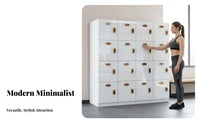 Lockable Changing Room Cabinet Heavy-Duty Personal Locker with Lock Wear-Resistant Multi-Door Storage Locker Moisture-Proof for Employees, Gym, Hair Salon, Office, School