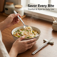Stainless Steel Cutlery Set, Portable Camping Cutlery Set, Reusable Chopsticks and Spoon, Picnic Cut - Image 3