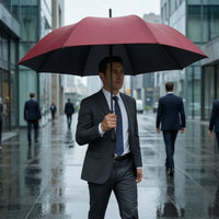 Waterproof Push Open Umbrella Windproof Umbrella with Fiber Ribs Heavy Duty Large for Businesses