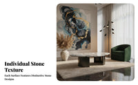 2 Pieces Nesting End Tables Italian Design Coffee Table Set Irregular Shape Easy Assembly for Interior Designers, New Movers