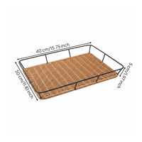 Rectangular Bread Basket Tray Sturdy Rectangular Artificial Rattan Tray Easy to Clean Home Organizer