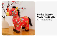 Chinese Astrological Horse Stuffed Ie Festive Atmosphere Year of the Horse Symbol Doll Holiday Decoration Gentle Feel PP Cotton