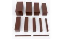 Graduated Brown Stair Fine-Motor Educational Sensory Material Sturdy Size Sorting Blocks Safe for Toddlers, Teachers, Playroom
