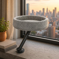 Desktop Feline Bed Textured Material Clamp-on Feline Bed Space-Saving