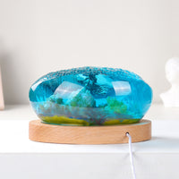 Resin Ocean Night Light Decor with Coral and Surfing Theme