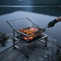 Portable Stainless Steel Flip BBQ Grill for Outdoor Camping and Home Use