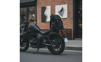 Black Finish Rear Luggage Rack Sturdy Motorcycle Rear Rack Heavy-Duty Slimline for Motorcyclists, Commuters, Commuting