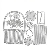 Easter Basket Die Cut Carbon Steel Metal Craft Die Versatile DIY Paper Craft Template for Crafters, Home Crafting, Holiday Decoration, School Projects
