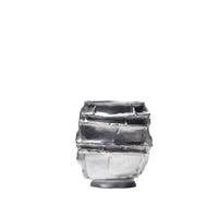 Ceramic Vase Featuring Relief Bands Silver Vase with Shiny Finish Irregular Vases for Office
