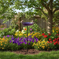Metal Bird Bath Stable Base Detachable Bird Bath Bowl Weatherproof for Backyard