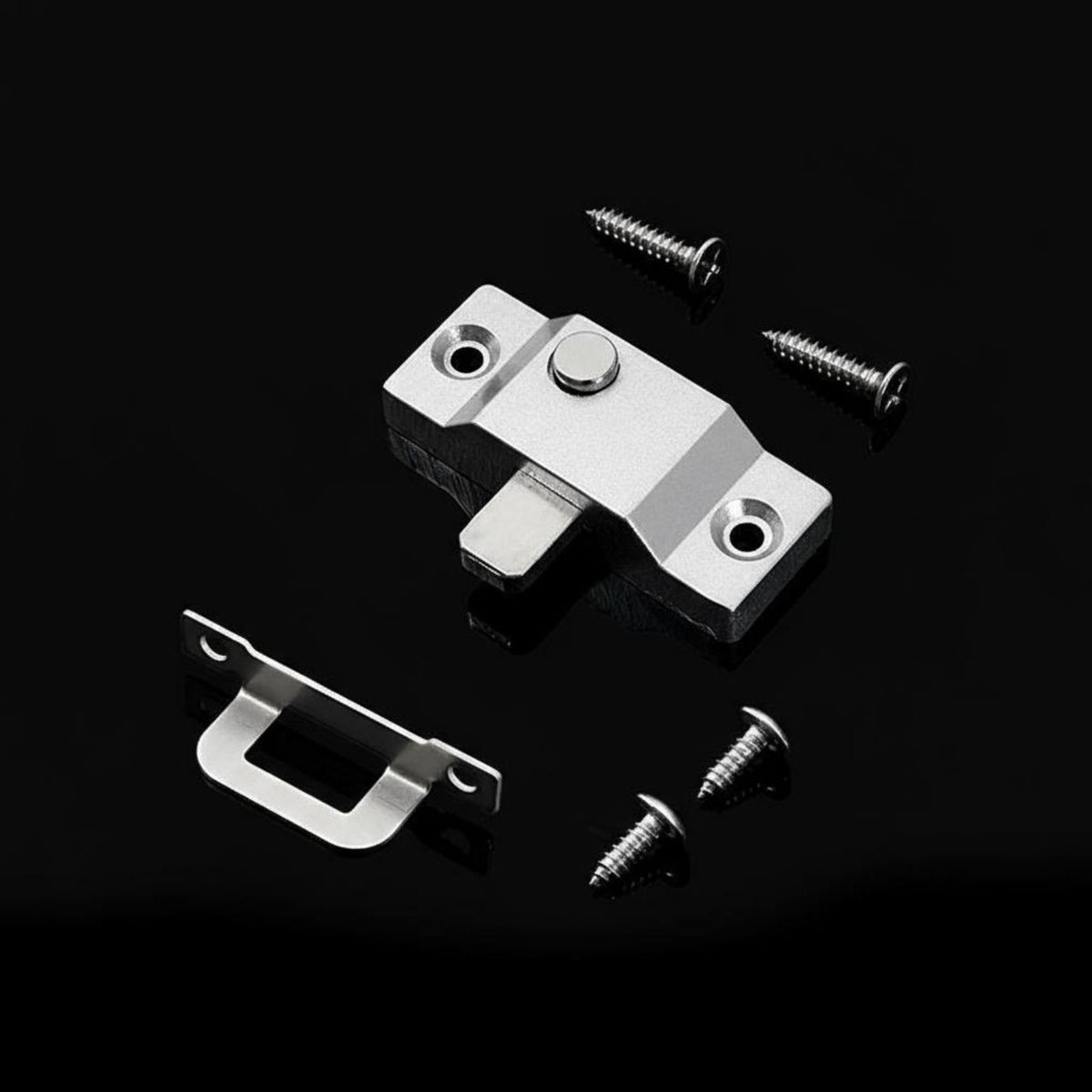 Coil Loaded Bolt Latch, Aluminum Alloy Sliding Door Lock, Frameless Balcony Bathroom Pane Security