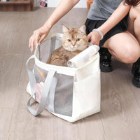 Foldable Cat Backpack Carrier Large Capacity Animal Mesh Backpack for Outdoor