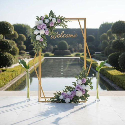 2 Pieces Wedding Arch Flower Swag Reusable Wedding Arch Flower Decoration Realistic Look Welcome Sign Floral Decoration for Outdoor, Bridal Shower