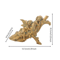 Sleeping Fairy Sisters Figurine Intricate Details for Patio, Flower Pot