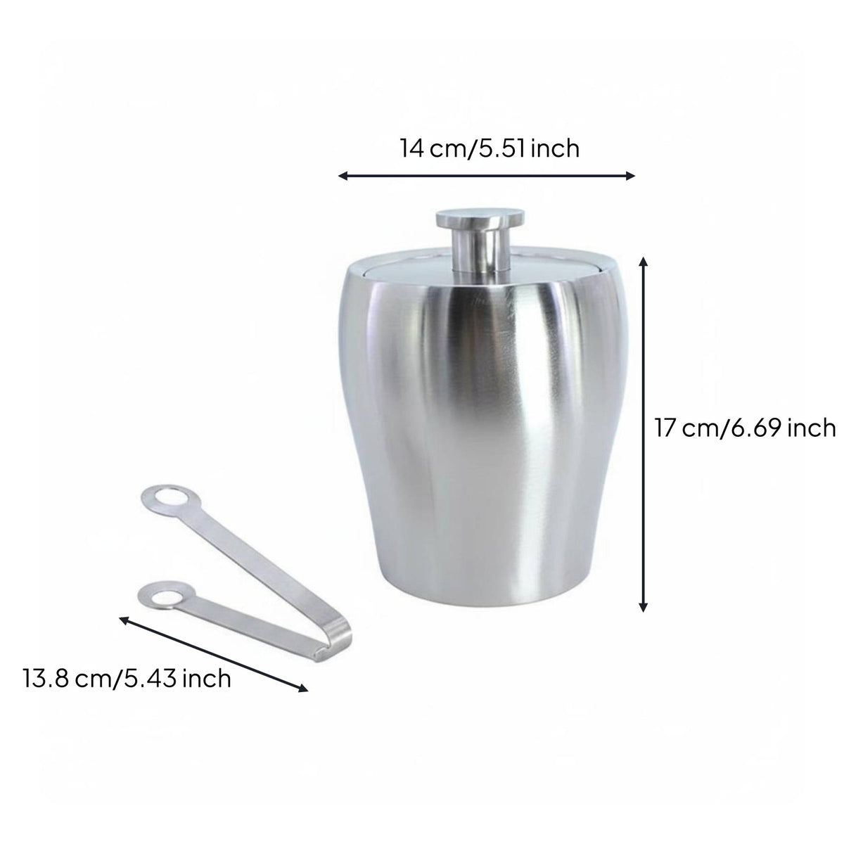 Stainless Steel Ice Container Thickened Double Wall Ice Container Rust-Resistant