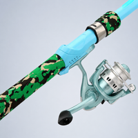 Telescopic Lure Fishing Rod 1.8m, Portable Spinning Rod & Reel Combo Set, Fibreglass Travel Fishing Pole for Stream, 32-46cm Retracted