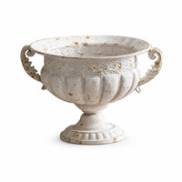 Urn Planter with Scroll Handles Distressed Flower Container Rustic for Mantel