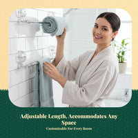 Stainless Steel Adjustable Suction Towel Rack Wall Mounted