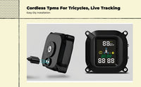 Motorcycle Tire Pressure tracking System, cordless Highaccuracy TPMS, External detector, Instant Pressure & Temperature Alerts, Waterproof, Universal Fit for 3-Wheel Motorcycles