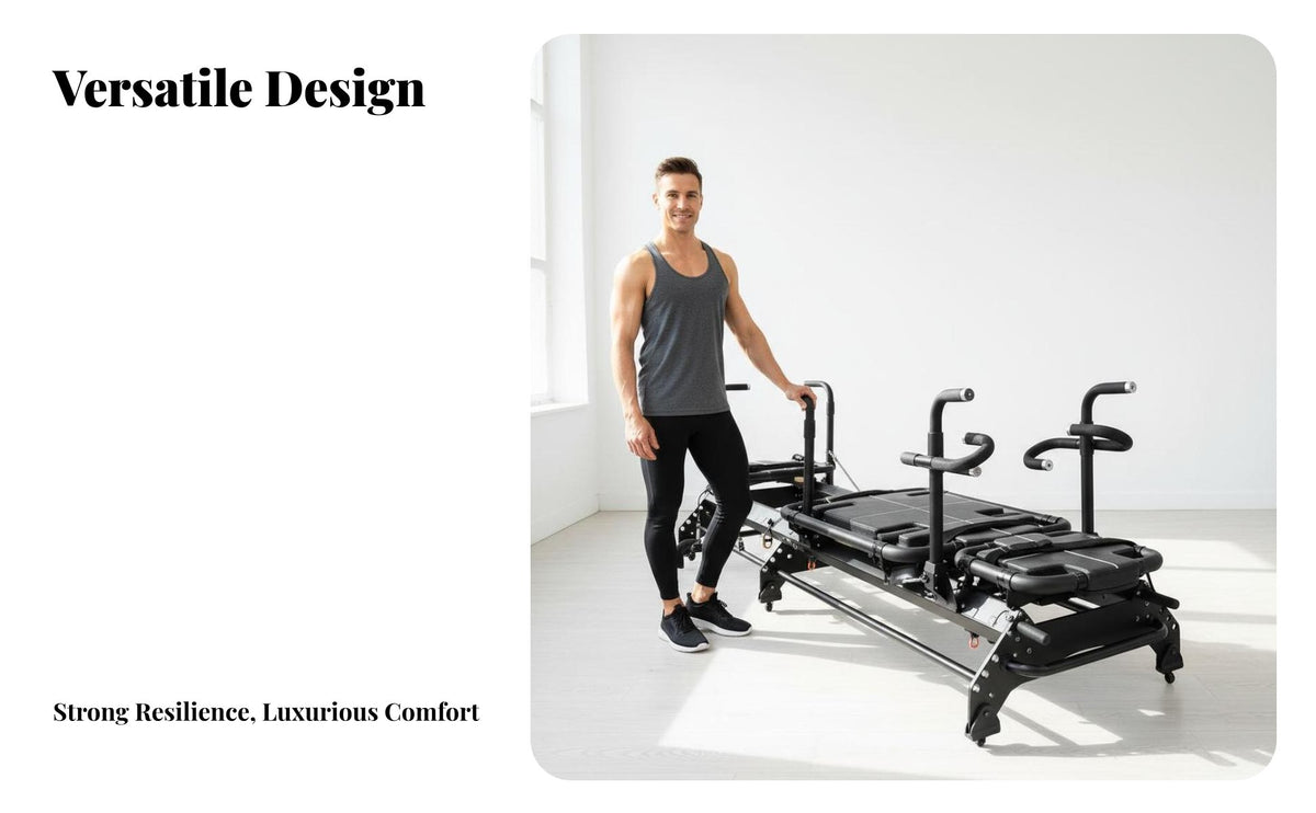 Aluminum Alloy Reformer Full Body Workout Pilates Reformer Bed Spring Resistance System Multifunctional Stretching Shaping Equipment for Women