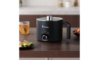 Electric Cooking Pot Nonstick Electric Pot with Glass Lid Rotary Control Cooker for Students, Individuals, Dorm Room, Small Apartment