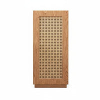Cane Door Nightstand Japanese Design Bedside Table Retro Aesthetic