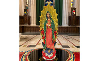 Sacred Mother Figure Figurine Hand-Painted Details Statue Inspirational Symbol Mexican Resin Sculpture for Catholics, Bookshelf