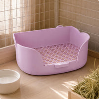 Dwarf Rabbit Potty Tray Flower Shape Guinea Pig Litter Box Perforated Bottom